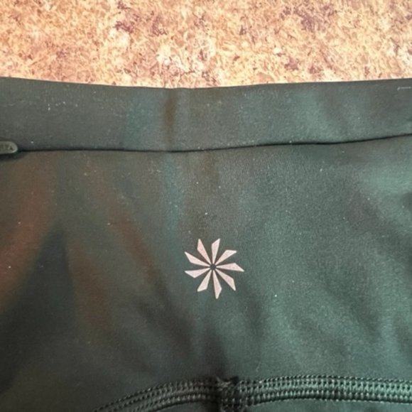 Athleta Ultimate Run 7/8 Tight Leggings Dark Green Zipper ankle - Picture 4 of 5